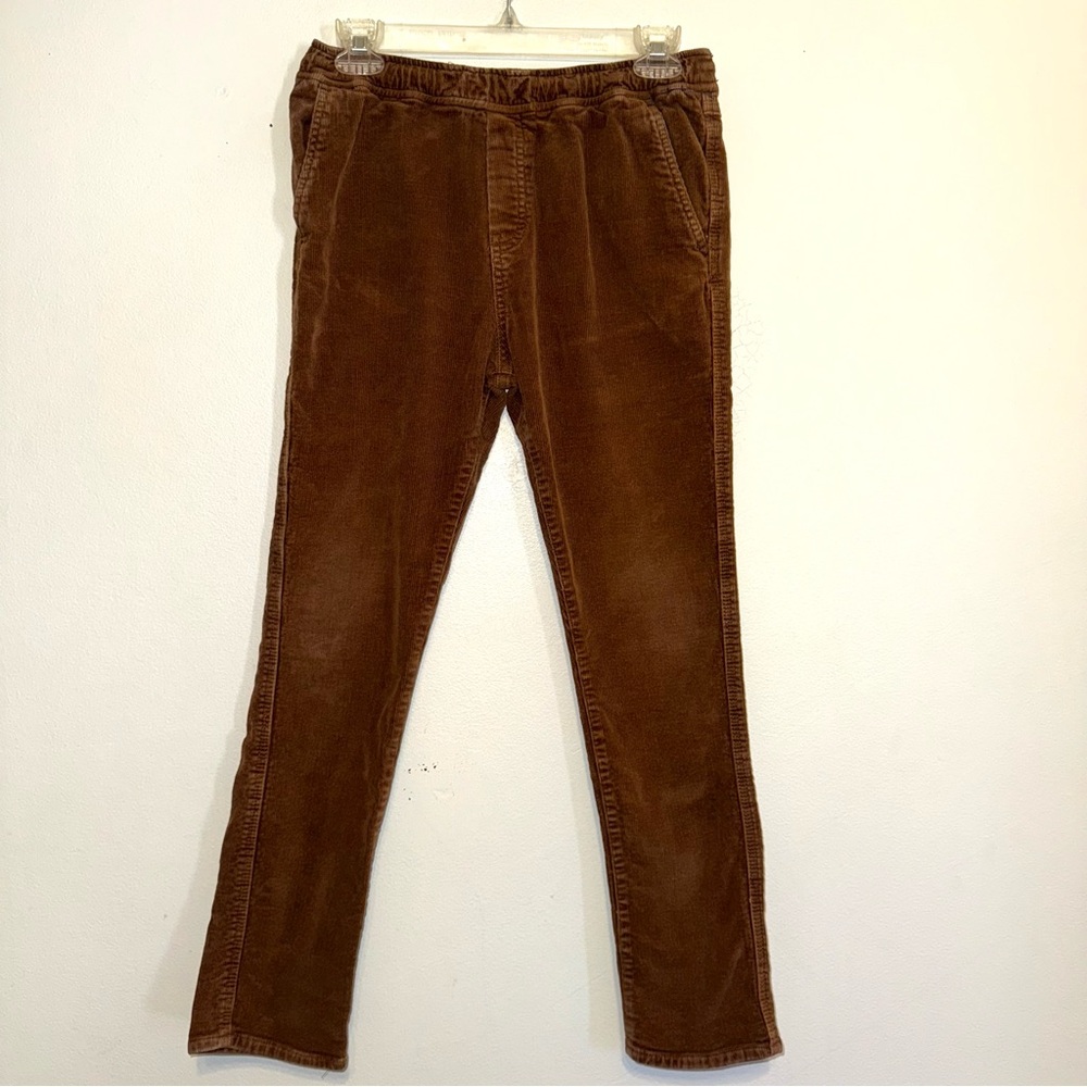Mini Boden Boys Relaxed Slim Pull On Corduroy Trousers Pants Brown Size 13Y